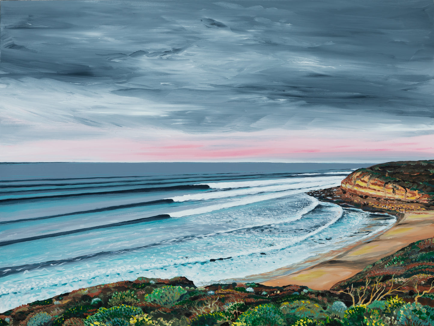 Original Painting - Sea and Country Bells beach