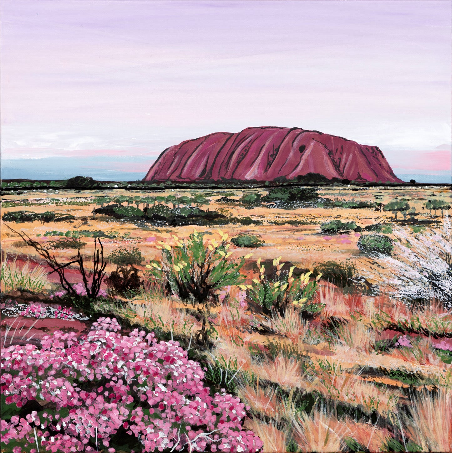 Fine Art Canvas Print- Wildflowers, Ayers Rock