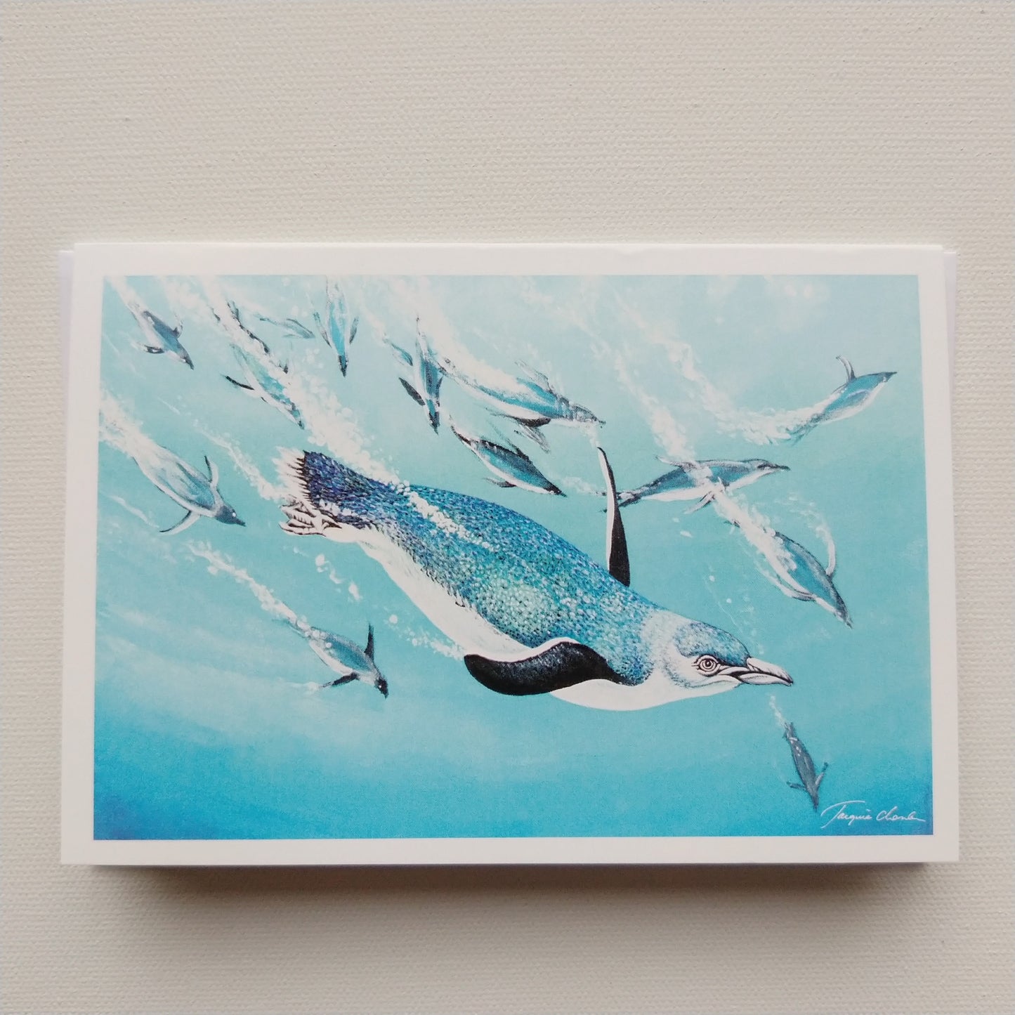 Greeting card - Penguin dive