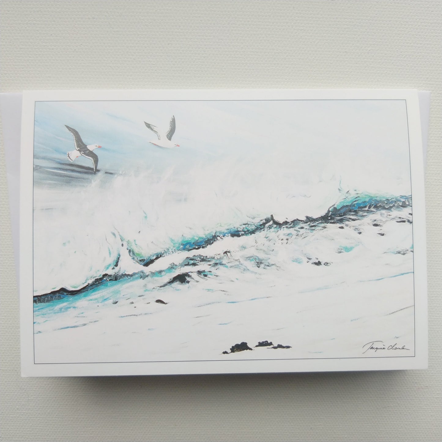 Greeting card - Surf beach Gulls