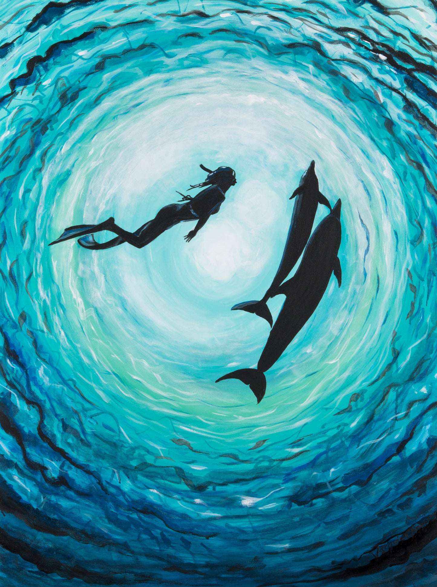 Fine Art Canvas Print - Dolphin Girl