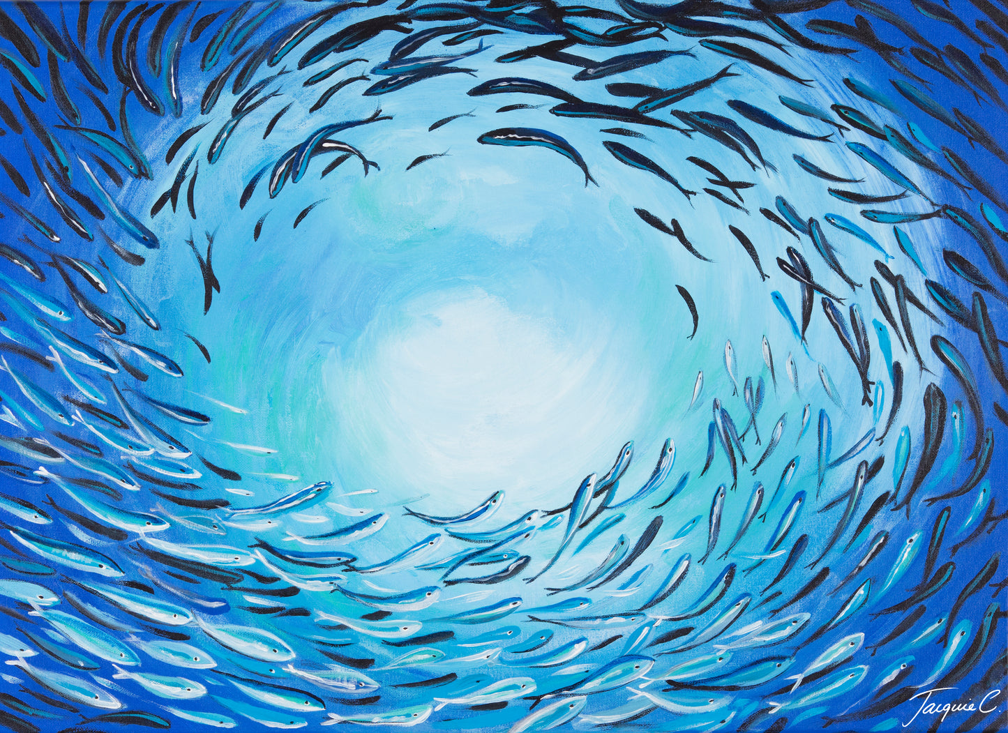 Fine Art Canvas Print - Fish shoal dreaming