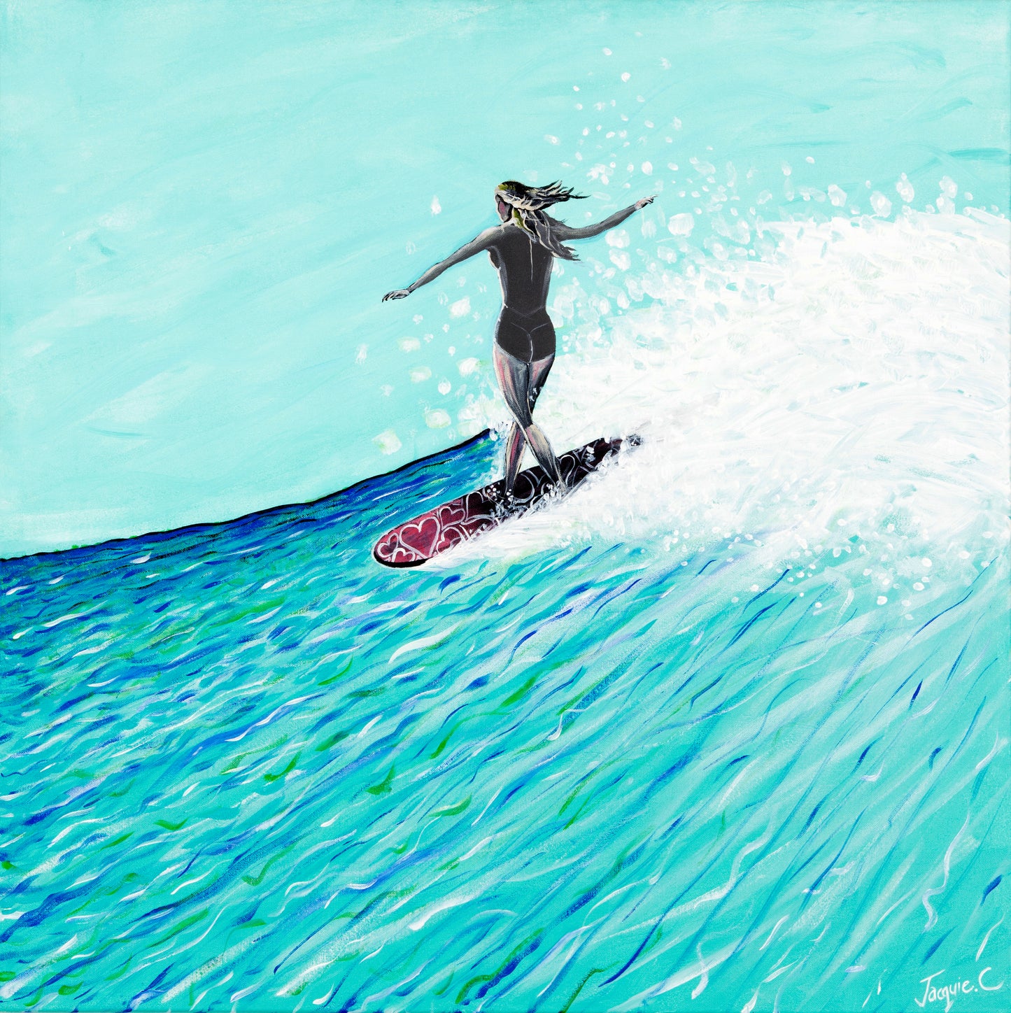 Fine Art Canvas Print - Surfer girl, Express yourself