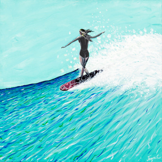 Fine Art Canvas Print - Surfer girl, Express yourself