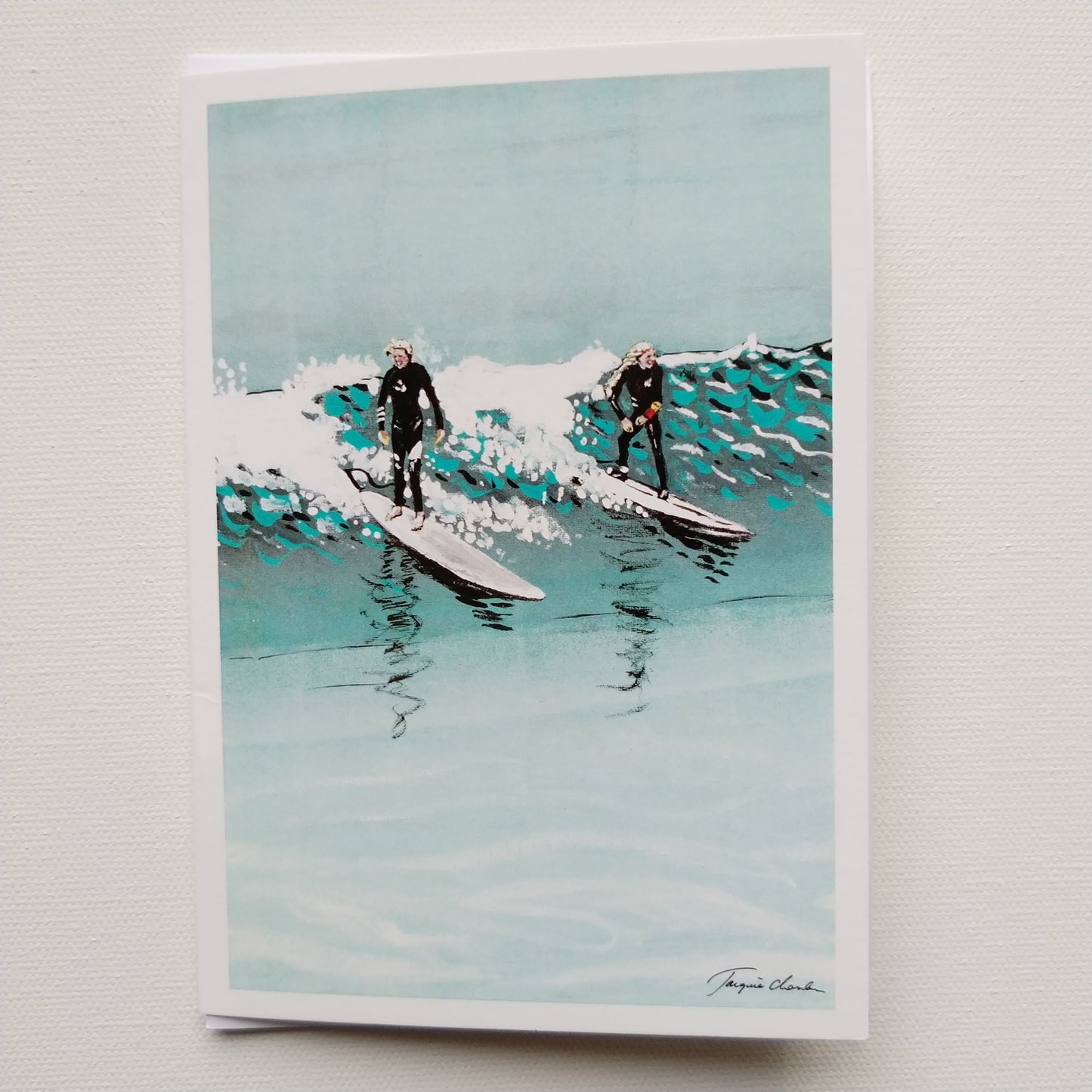 Greeting card - Catbay surfers