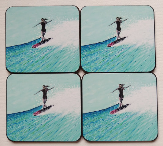 Drink Coaster - Express yourself surfer girl